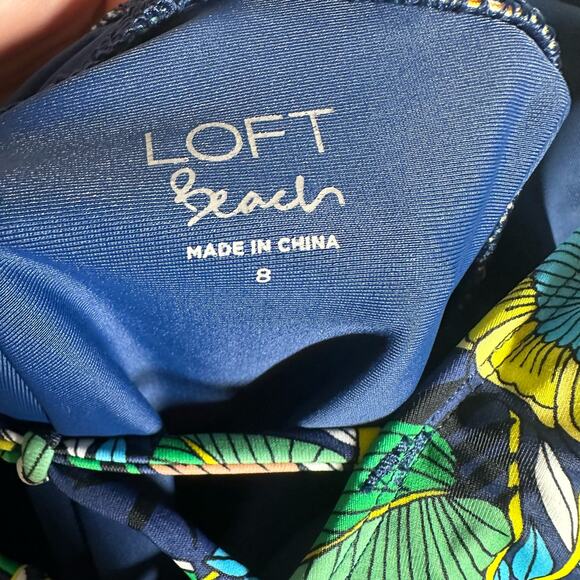 Loft Beach Women's Floral Colorful One Piece Swimsuit Size 8 Summer Vacation - Picture 3 of 7